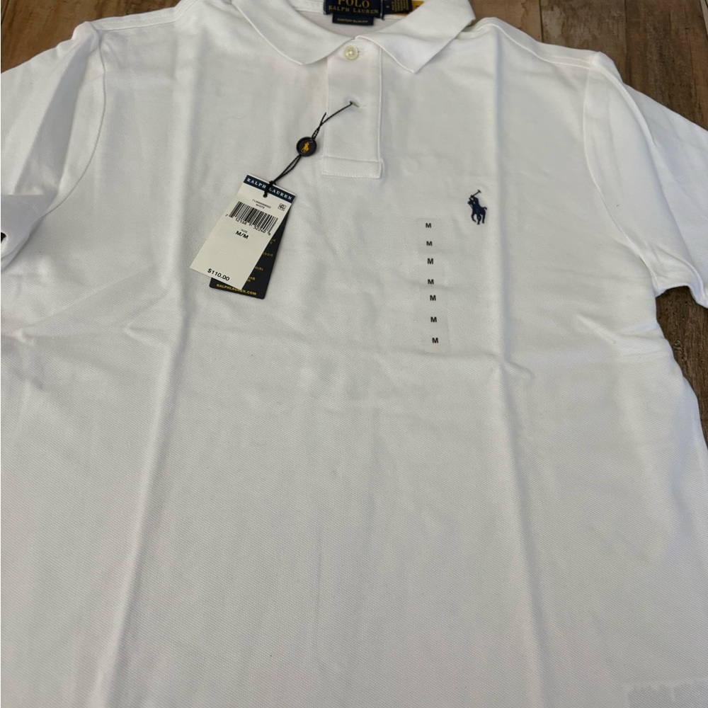 Ralph Lauren White Polo with Navy Pony Logo